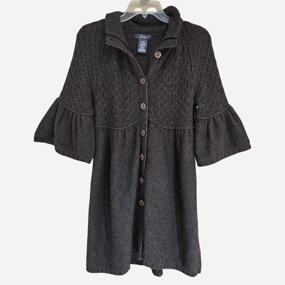 vintage fairy grunge dark brown long sweater with bell sleeves